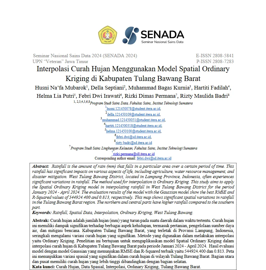 Interpolasi Curah Hujan Menggunakan Model Spatial Ordinary Kriging di Kabupaten Tulang Bawang Barat